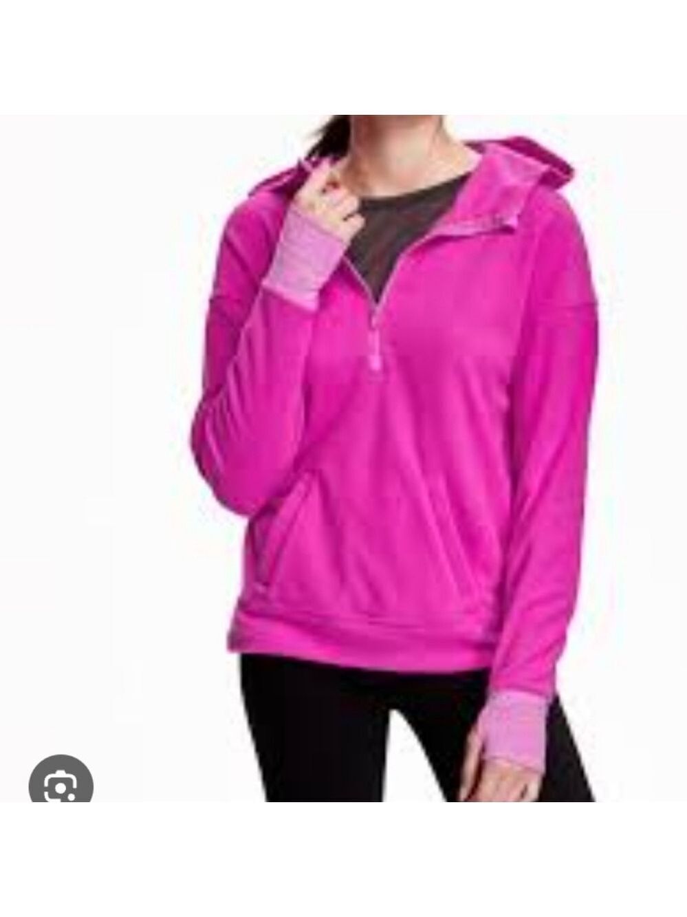 Old Navy Go-Warm Fleece 1/2 Zip Hoodie Fuchsia XL
